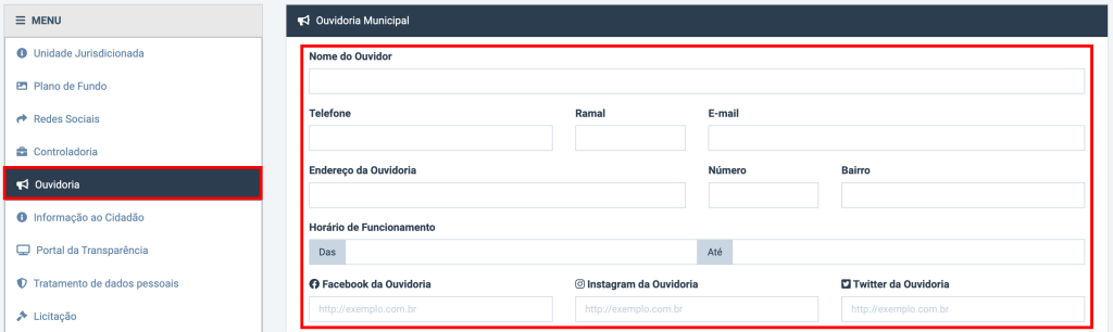 Imagem do portal da transparência da IVF
